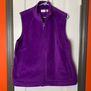 Kim Rogers Comfy Fleece Zip Up Purple Vest